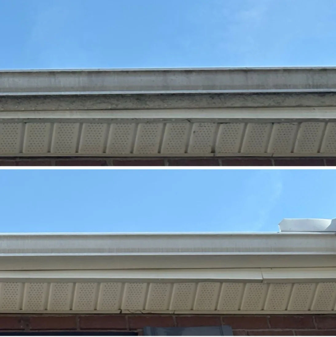 Before and after: gutter exterior brightening